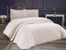 L'essentiel linge de maison Juego de colcha doble Lima - Crema